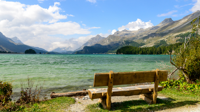 Sils - mit Blick auf den Silsersee